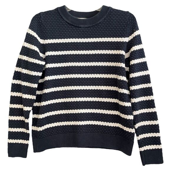Esprit Preppy Striped Sweater Womens L Nautical Bobble Textured Crew Pullover - Picture 1 of 10